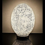 Giant White Mosaic Egg Lamp