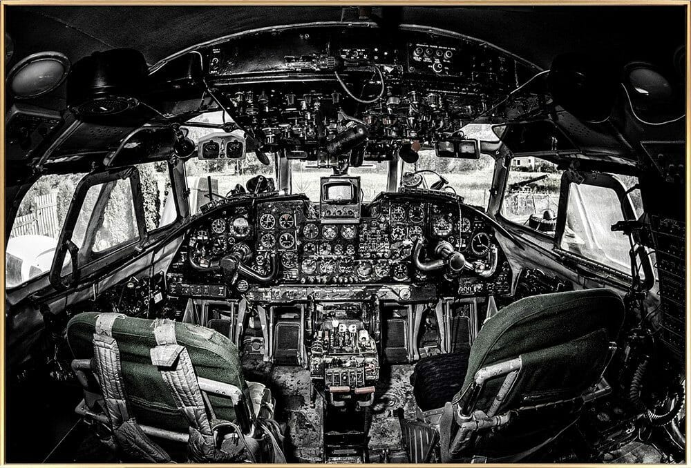 Black and White Cockpit Wall Art