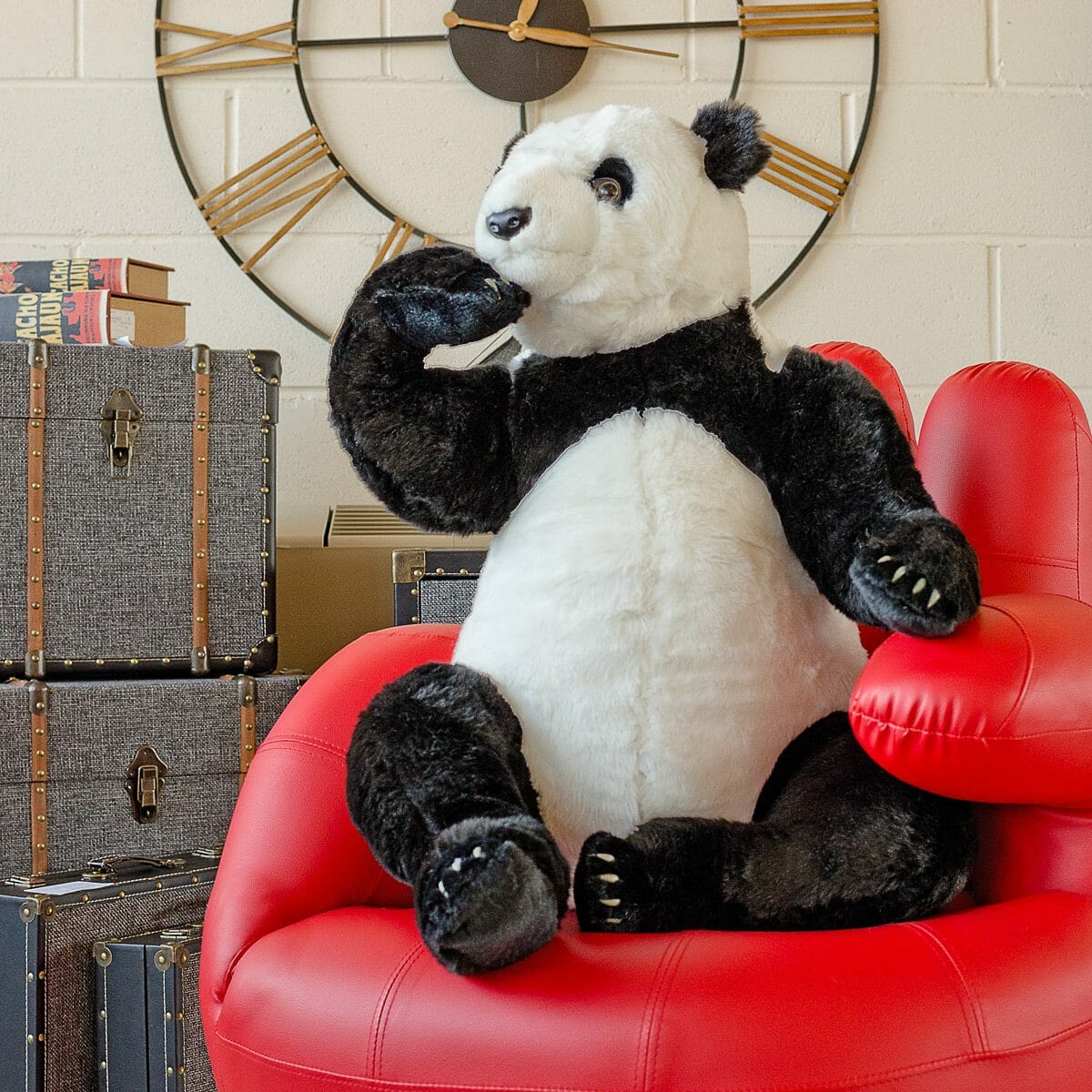 Large Waving Panda Cuddly Toy
