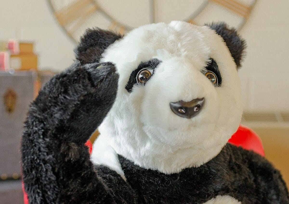 Large Waving Panda Cuddly Toy