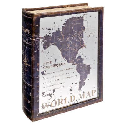 World Map Book Box