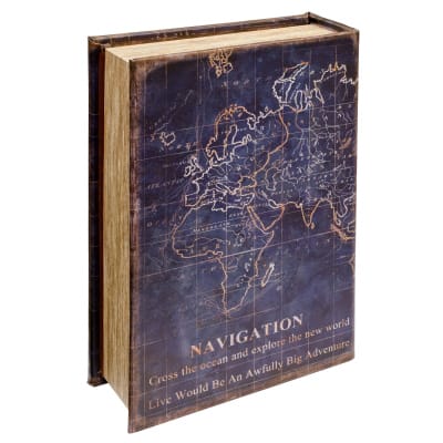 World Map Book Box Back Cover