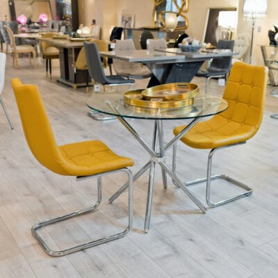 Criss Cross Dining Table and Two Chairs