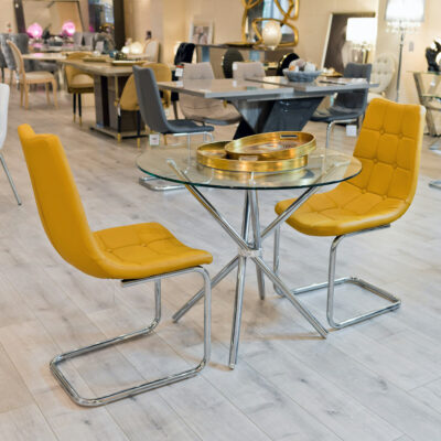 Criss Cross Dining Table and Two Chairs