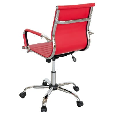 Eames Style Office Chair in Red - Back View