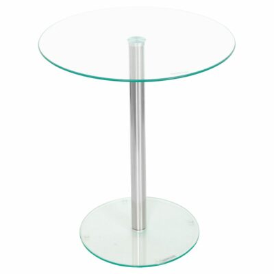 Podium Round Glass Side Table - Clear