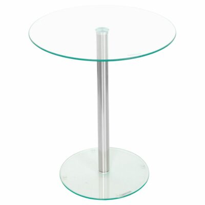 Podium Round Glass Side Table - Clear