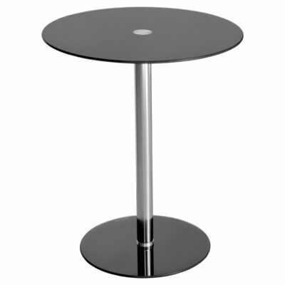 Podium Round Glass Side Table - Black