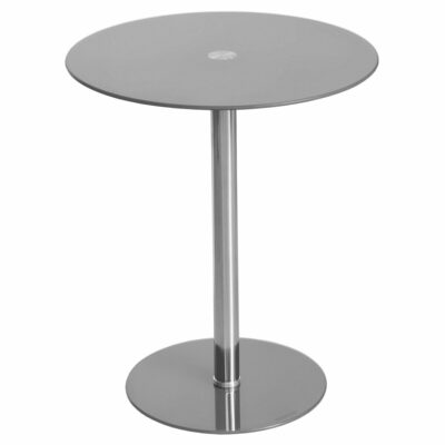 Podium Round Glass Side Table - Grey