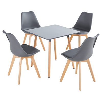 Rossall Grey Dining Table Set with Four Chairs