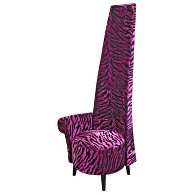 Purple Tiger Fabric Potenza Chair Right Handed