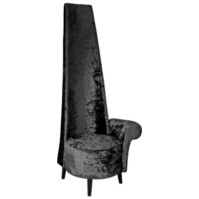 Black Crushed Velvet Potenza Chair Left Handed