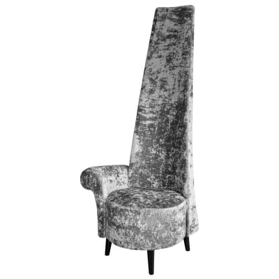 Silver Crushed Velvet Potenza Chair Right Handed