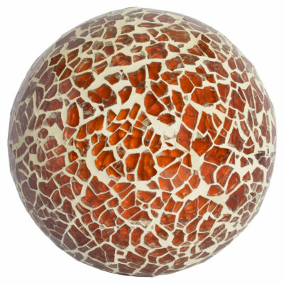 Mosaic Glass Ball - Natural Orange