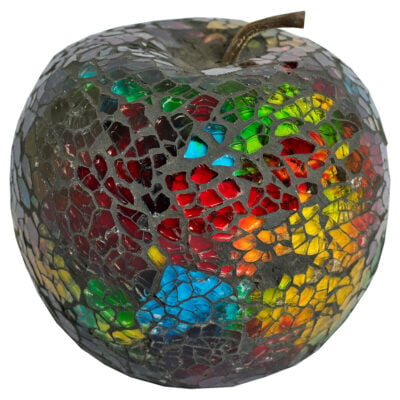 Mosaic Glass Apple - Rainbow