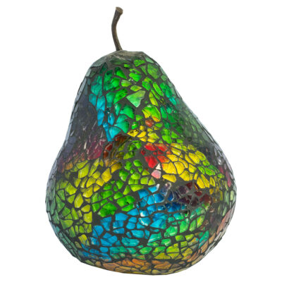 Mosaic Glass Pear - Rainbow