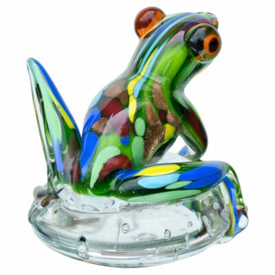 Glass Green Jungle Frog Ornament - Back View