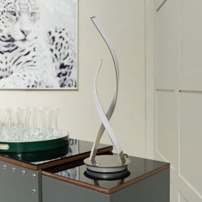 LED Double Helix Table Lamp Turned Off