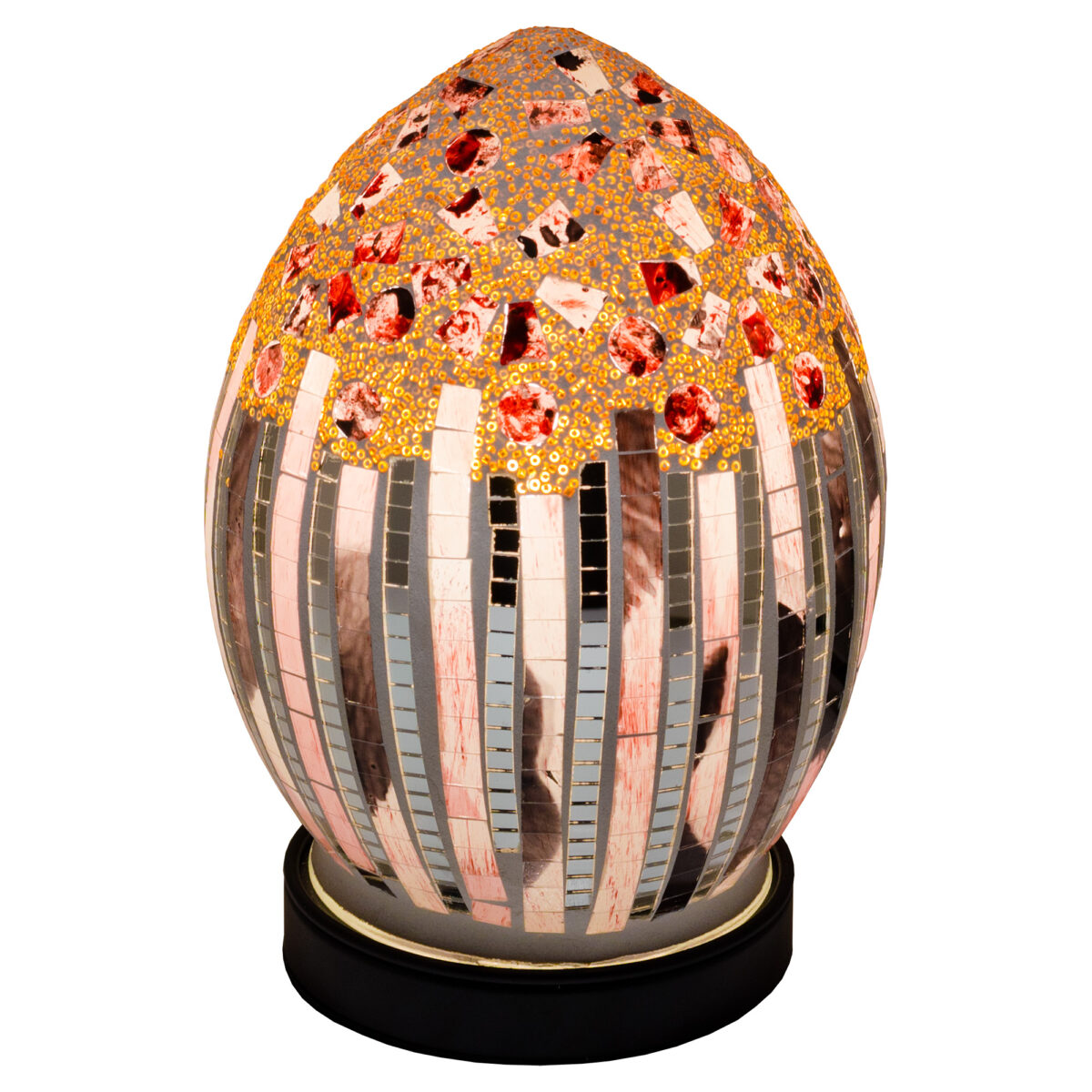 Art Deco Small Mosaic Glass Egg Lamp