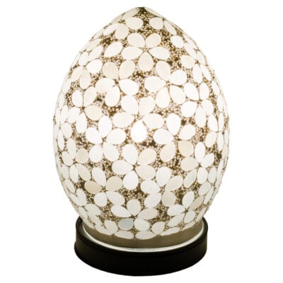 Opaque Flower Small Mosaic Glass Egg Lamp