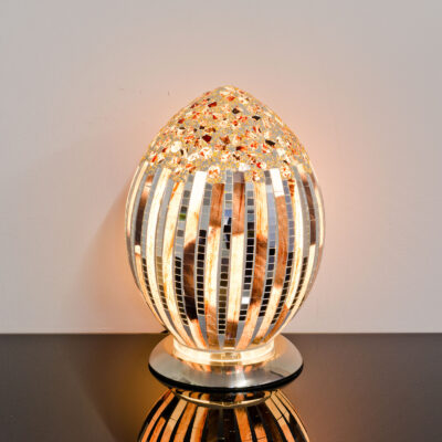Art Deco Mosaic Glass Egg Lamp On