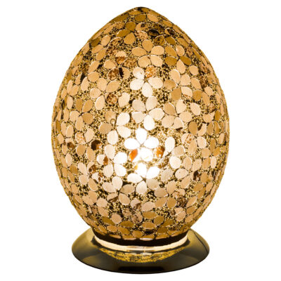Autumn Flower Medium Mosaic Glass Egg Lamp