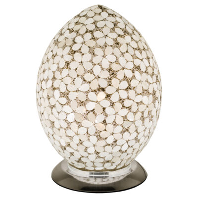 Opaque Flower Medium Mosaic Glass Egg Lamp