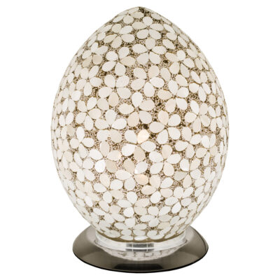 Opaque Flower Medium Mosaic Glass Egg Lamp