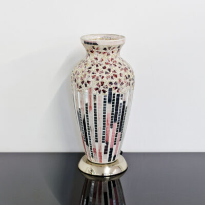 Art Deco Mosaic Glass Vase Lamp Off