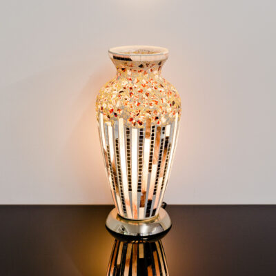 Art Deco Mosaic Glass Vase Lamp On