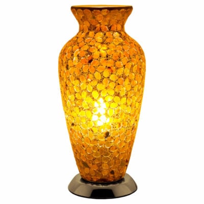 Bronze Flower Mosaic Glass Vase Lamp