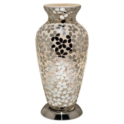 Mirrored Flower Medium Mosaic Glass Vase Lamp