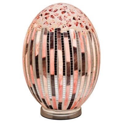 Art Deco Large Mosaic Glass Egg Lamp