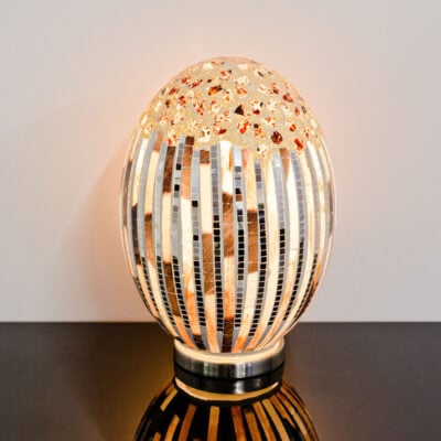 Art Deco Large Mosaic Glass Egg Lamp