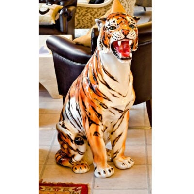 Roaring Porcelain Tiger Statue