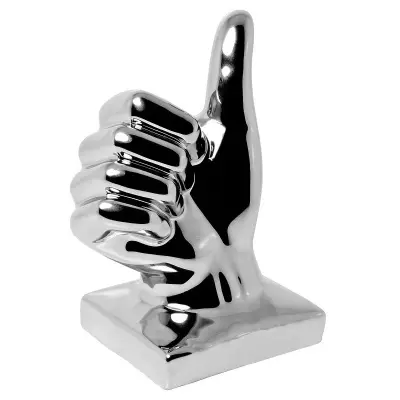 Silver Ceramic Hand - Thumbs Up Sign