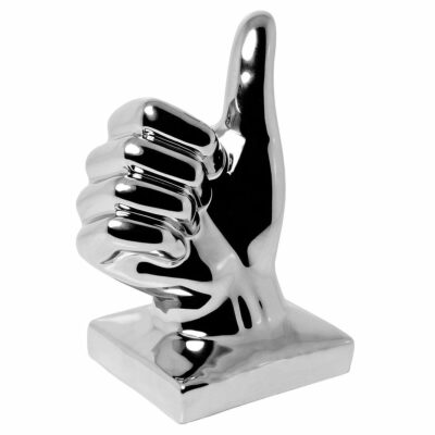 Silver Ceramic Hand - Thumbs Up Sign