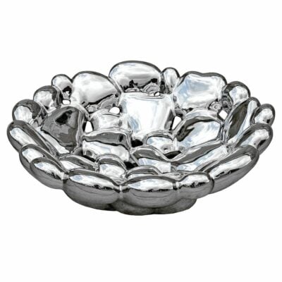 Ceramic Bubble Bowl in Silver