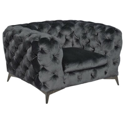 Black Fabric Arm Chair