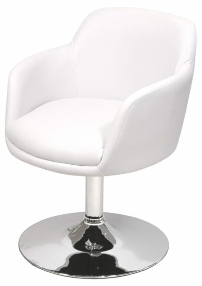 Swivel White Bucket Chair