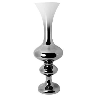 White and Silver Glass Vase