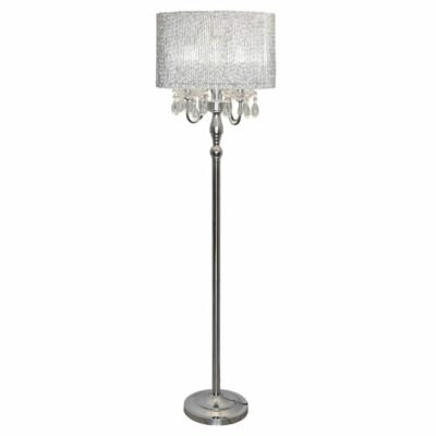 Silver Crystal Pendant Floor Lamp