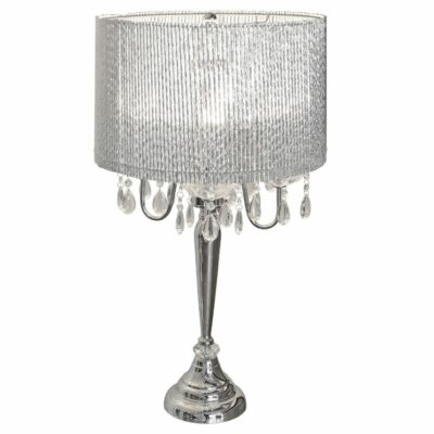 Silver Crystal Pendant Table Lamp