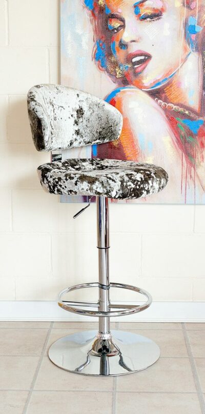 Crushed Velvet Casino Bar Stool