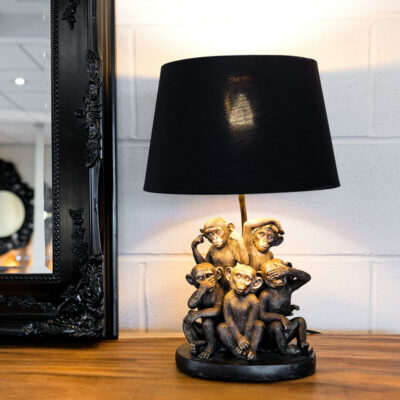 Five Monkey Troop Table Lamp