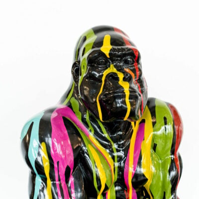 Colourful Graffiti Gorilla Sculpture Detail