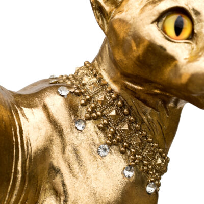 Golden sphynx cat statuette necklace