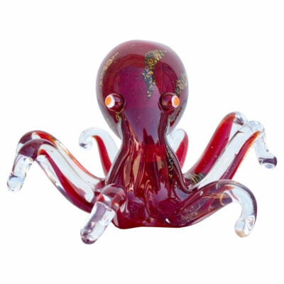 Venetian Glass Red Octopus - Front