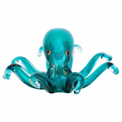 Venetian Glass Turquoise Octopus - Front