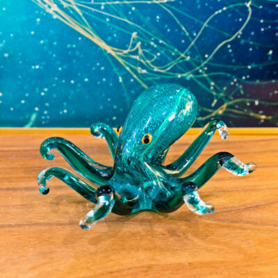 Venetian Glass Turquoise Octopus Close Up